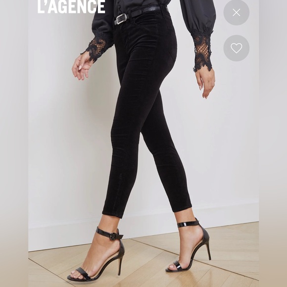 L’Agence Margot High Rise Skinny Pant Jean Black Velvet Noir 29 - Picture 1 of 9